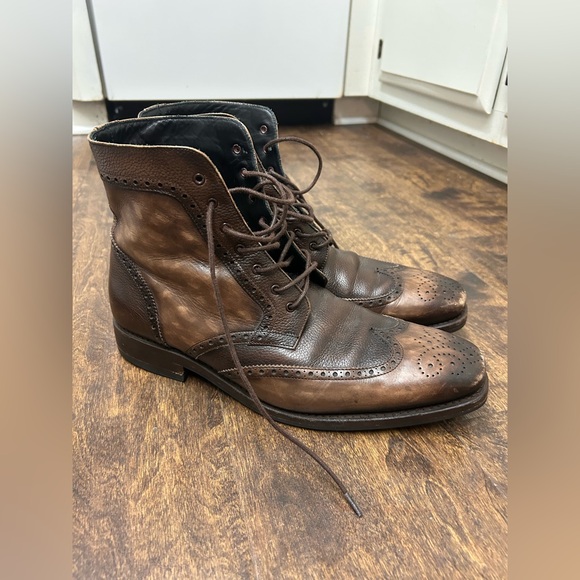Thursday Boot Co Wingtip Boots Mens Size 11 Brown Leather Lace Up Shoe